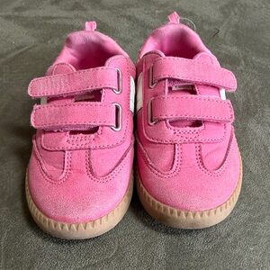 wonder nation Pink Velcro Kids Sneakers with Gum Sole